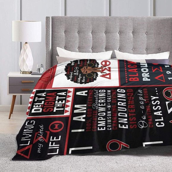 Delta Sigma Theta Blanket Soft Cozy Throw Blanket Flannel Blankets - Picture 2 of 5
